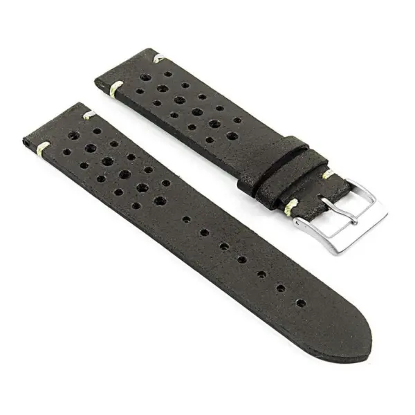 DASSARI Speedster ra2.1 Perforated Vintage Leather Rally Strap in black