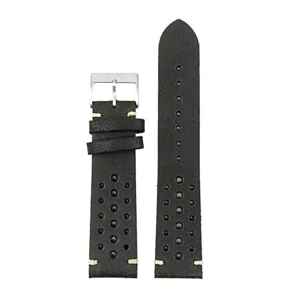 DASSARI Speedster ra2.1 Perforated Vintage Leather Rally Strap in black