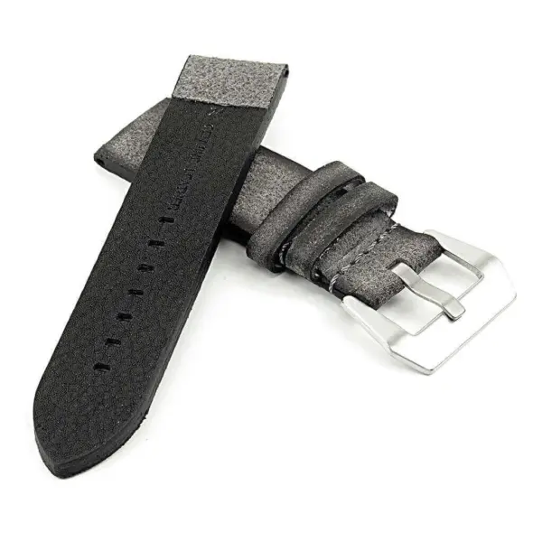 DASSARI Opus ps2.7 Thick Distressed Italian Leather Strap in Grey