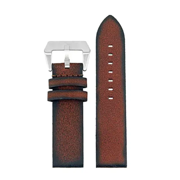 DASSARI Opus ps2.8 Thick Distressed Italian Leather Strap in Rust