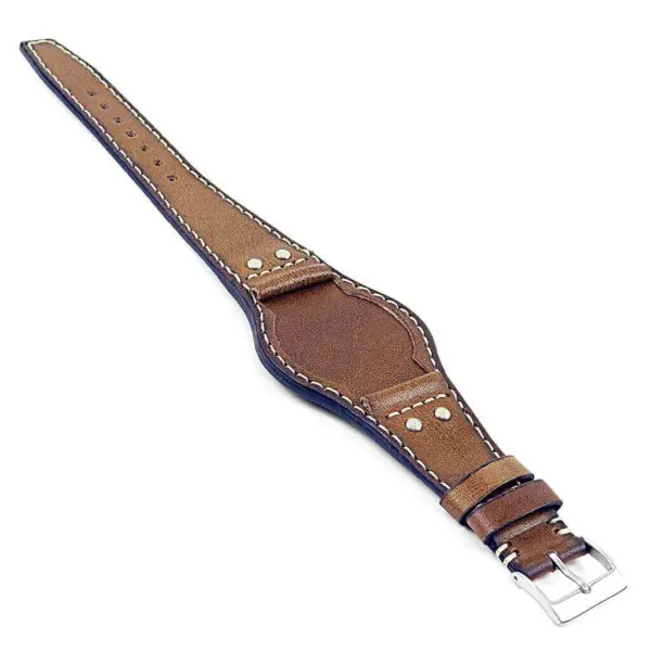 DASSARI Quest db3.11 Vintage Leather Bund Strap w Rivets in Green