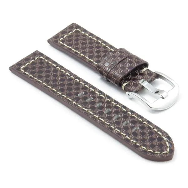 DASSARI Azure p400.2 Carbon Fiber Leather Strap in Brown