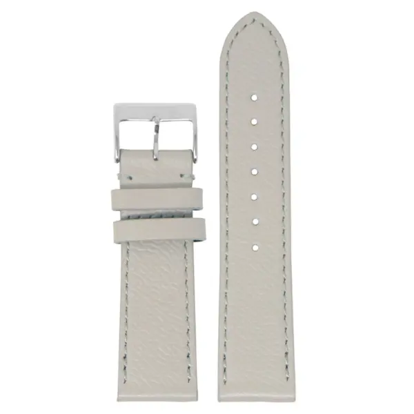 ks7.7 Main Grey StrapsCo DASSARI Flat Pebbled Leather Band Genuine Leather Watch Strap