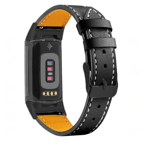 fb.l46.1.mb Main Black StrapsCo Genuine Leather Band for Fitbit Charge 5