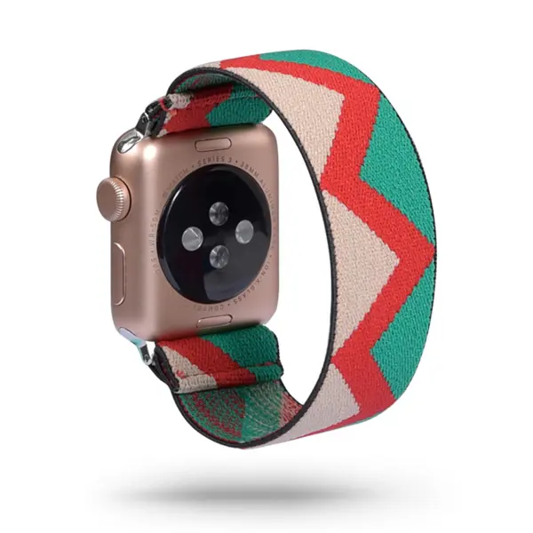 a.ny5 .139 Main Pink Zigzag StrapsCo Nylon Elastic Band Strap for Apple Watch 38mm 40mm 42mm 44mm