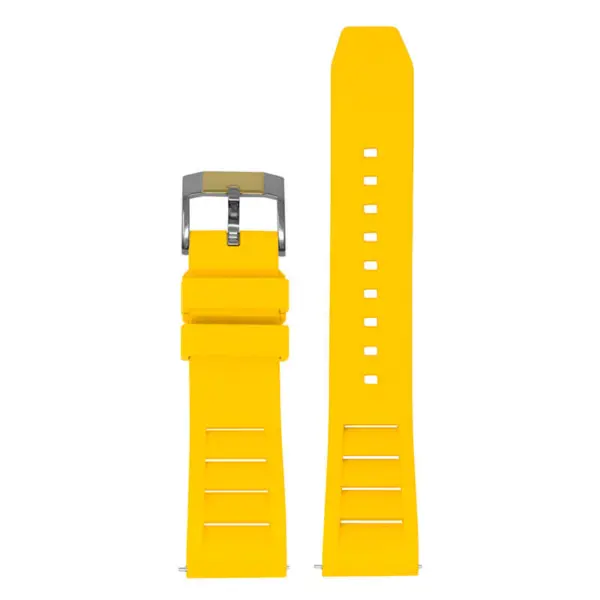 fk13.22 2t Yellow Dassari Vented FKM Rubber Watch Band Strap 20mm 22mm