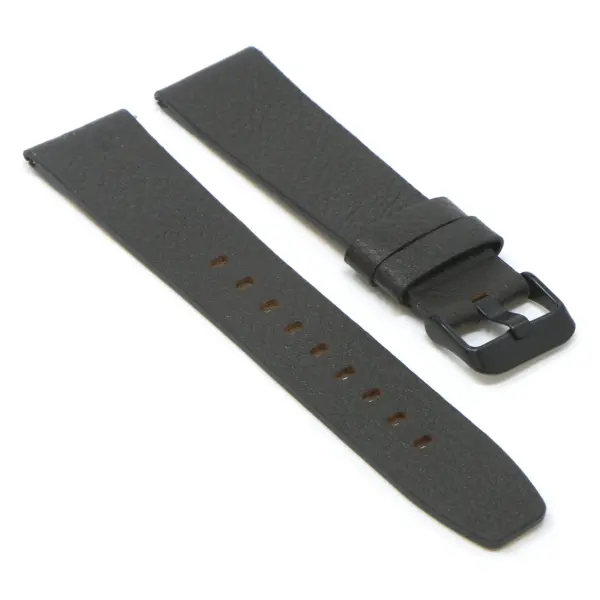 Fb.l24.2.mb Angle Dark Brown (Black Buckle) StrapsCo Textured Leather Watch Band Strap For Black Fitbit Versa Versa 2 Lite