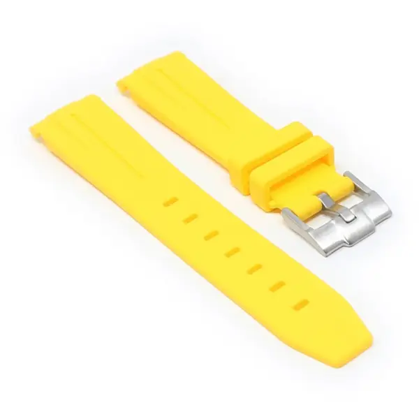 ms2.10 angle Yellow StrapsCo Fitted Smooth Rubber Strap For Omega X Swatch Moonswatch
