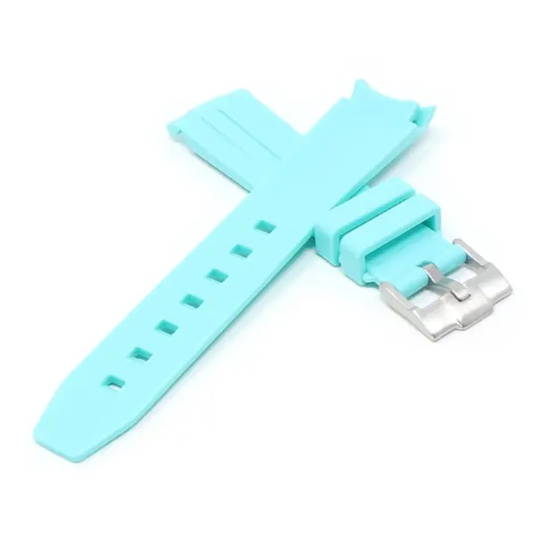 ms2.11b Cross Cyan StrapsCo Fitted Smooth Rubber Strap For Omega X Swatch Moonswatch