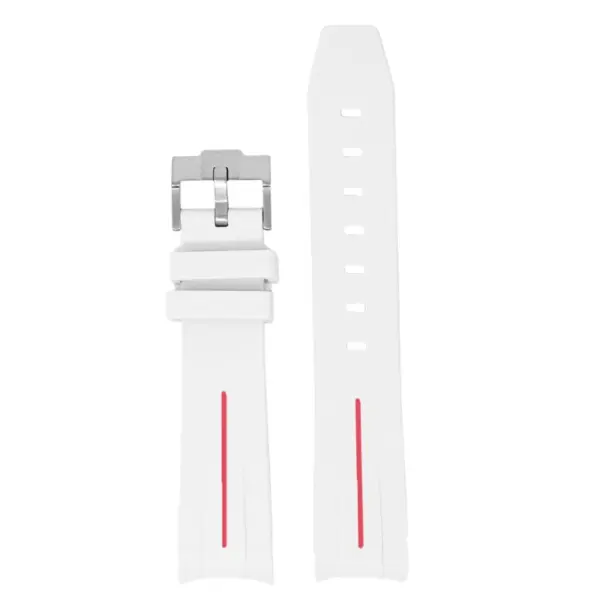 ms2.22.7 Up White & Red StrapsCo Fitted Smooth Rubber Strap For Omega X Swatch Moonswatch