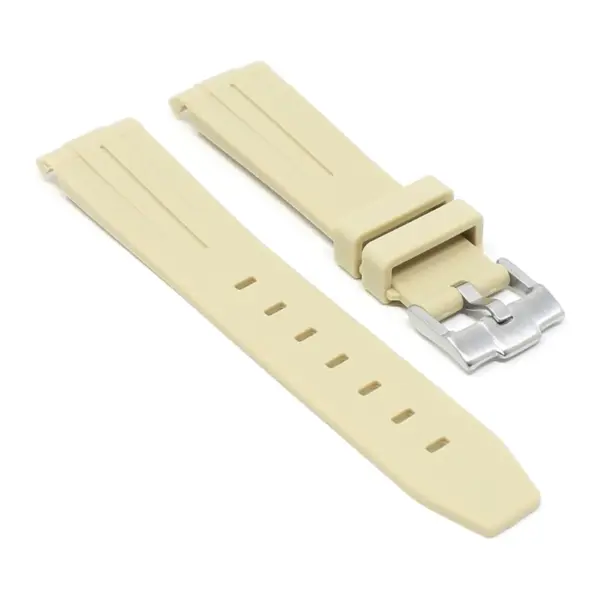 ms2.17 angle Beige StrapsCo Fitted Smooth Rubber Strap For Omega X Swatch Moonswatch