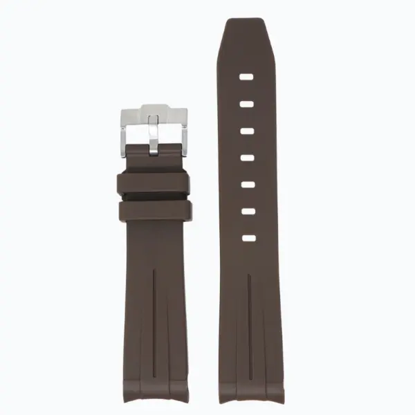 ms2.2 Up Brown StrapsCo Fitted Smooth Rubber Strap For Omega X Swatch Moonswatch