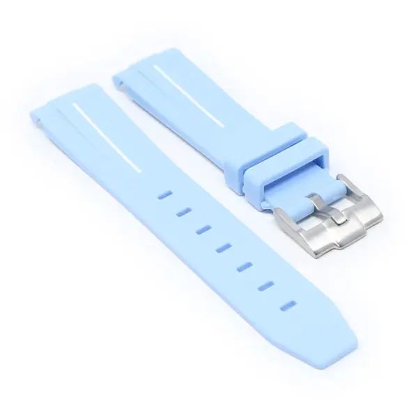 ms2.5b.22 angle Light Blue & White StrapsCo Fitted Smooth Rubber Strap For Omega X Swatch Moonswatch