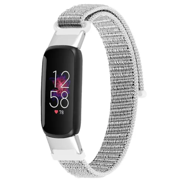 Fb.ny39.7 Main Gray StrapsCo Adjustable Nylon Strap For Fitbit Luxe Nylon Canvas Strap Band