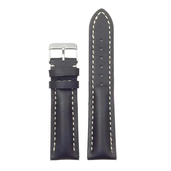 DASSARI Transit brb2.1.22 Smooth Italian Leather Strap black with white stitching