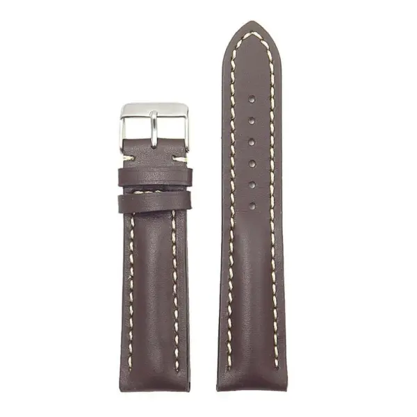 DASSARI Transit brb2.2.22 Smooth Italian Leather Strap dark brown with white stitching