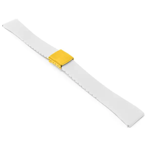fk23.22.yg Main White DASSARI Smooth Cut To Size CTS FKM Rubber Watch Band Strap 18mm 19mm 20mm 21mm 22mm