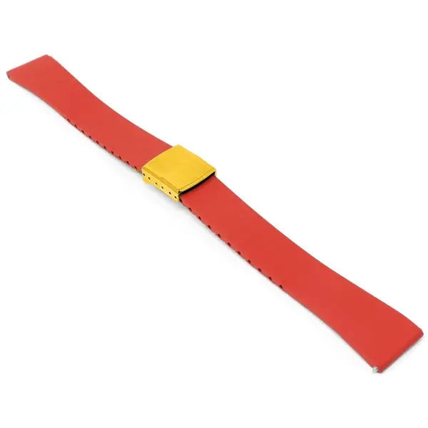 fk23.6.yg Main Red DASSARI Smooth Cut To Size CTS FKM Rubber Watch Band Strap 18mm 19mm 20mm 21mm 22mm