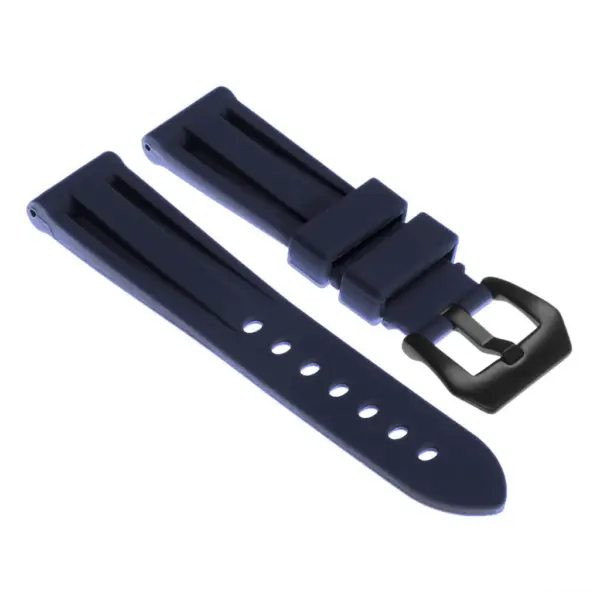 R.pn1.5.mb Silicone Rubber Strap In Blue W Matte Black Buckle