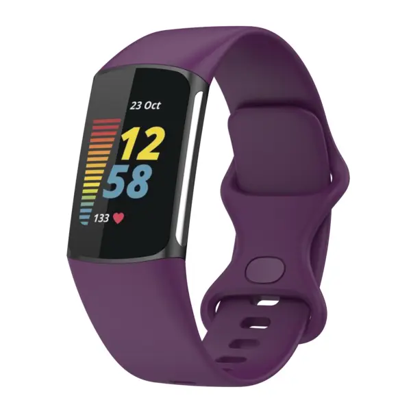 Fb.r73.18a Main Dark Purple StrapsCo Rubber Infinity Band For Fitbit Charge 5 Silicone Strap