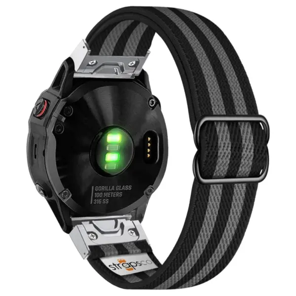 ny100.1.7.ss Back Bond StrapsCo Nylon Stretch Watch Band Strap For Garmin QuickFit Devices