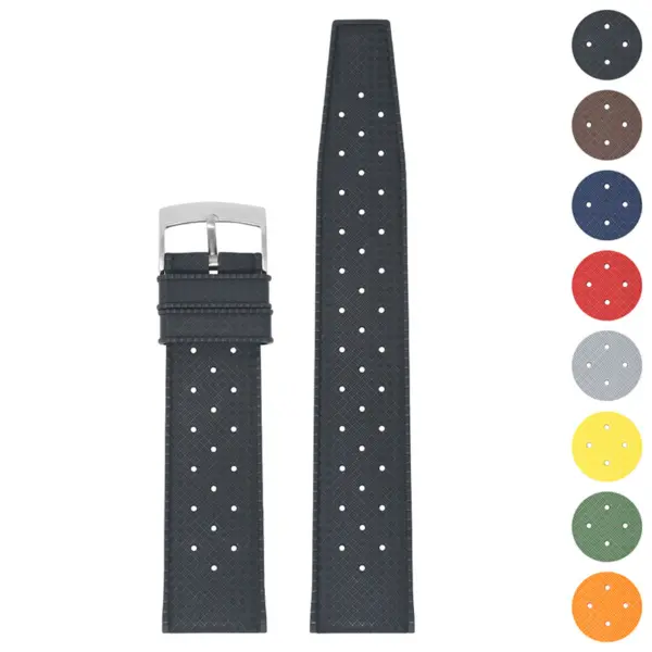 fk6 Gallery DASSARI Classic Tropical Style FKM Rubber Watch Band Strap 20mm 22mm