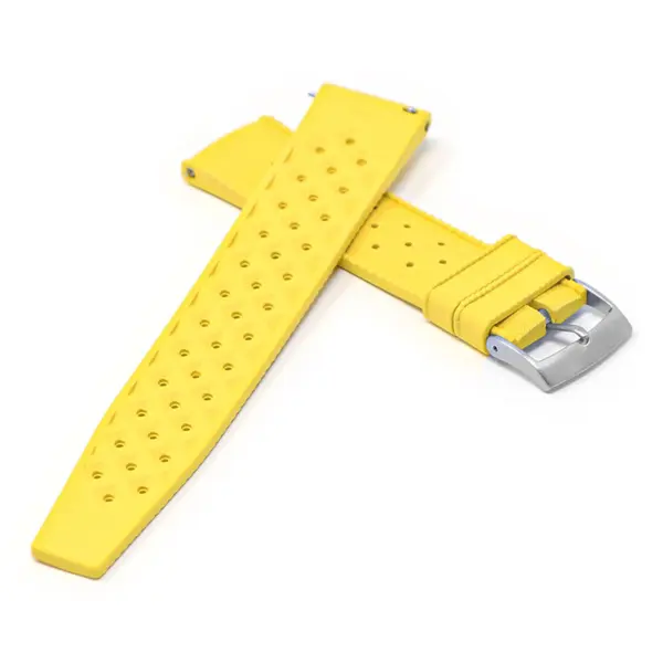 fk6.10 Cross Yellow DASSARI Classic Tropical Style FKM Rubber Watch Band Strap 20mm 22mm