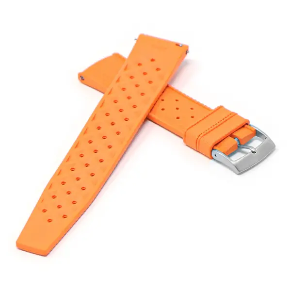 fk6.12 Cross Orange DASSARI Classic Tropical Style FKM Rubber Watch Band Strap 20mm 22mm