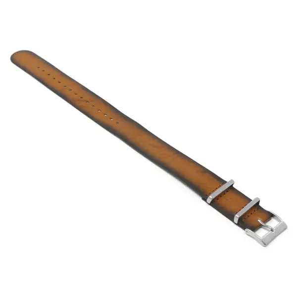 Sp.dn7a.3 Main Rust StrapsCo Woodland Single Pass NATO Strap Genuine Italian Leather Band