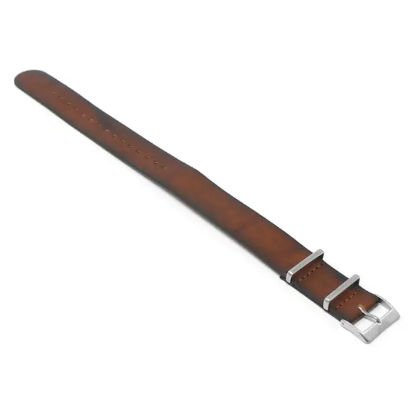Sp.dn7a.2 Main Mahogany StrapsCo Woodland Single Pass NATO Strap Genuine Italian Leather Band