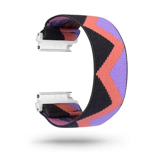 fb.ny13.126 Main Orange Zigzag StrapsCo Nylon Elastic Watch Band Strap for Fitbit Versa