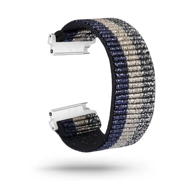 fb.ny13.137 Main Silver Gold Blue Sparkles StrapsCo Nylon Elastic Watch Band Strap for Fitbit Versa