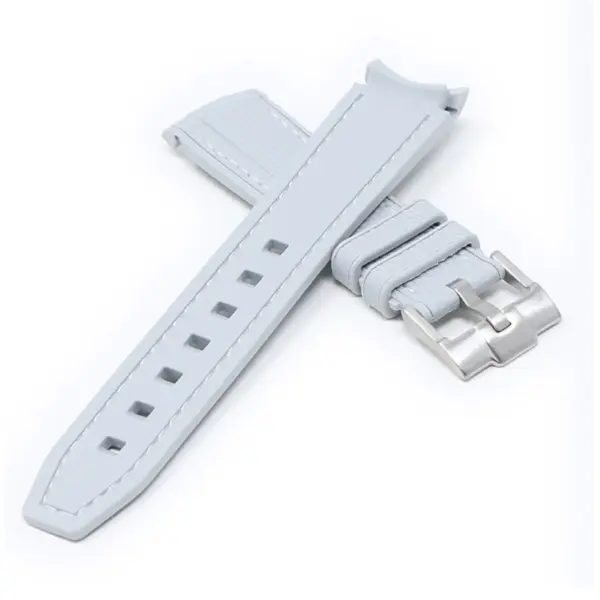 ms1.7 Cross Grey StrapsCo Fitted Stitched Rubber Strap For Omega X Swatch Moonswatch