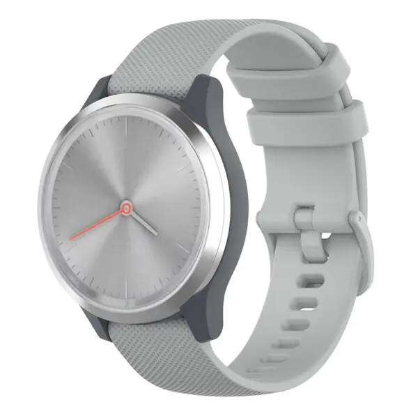 G.r42.7 Main Grey StrapsCo Silicone Rubber Watch Band Strap For Garmin Vivomove 3S & Vivoactive 4S