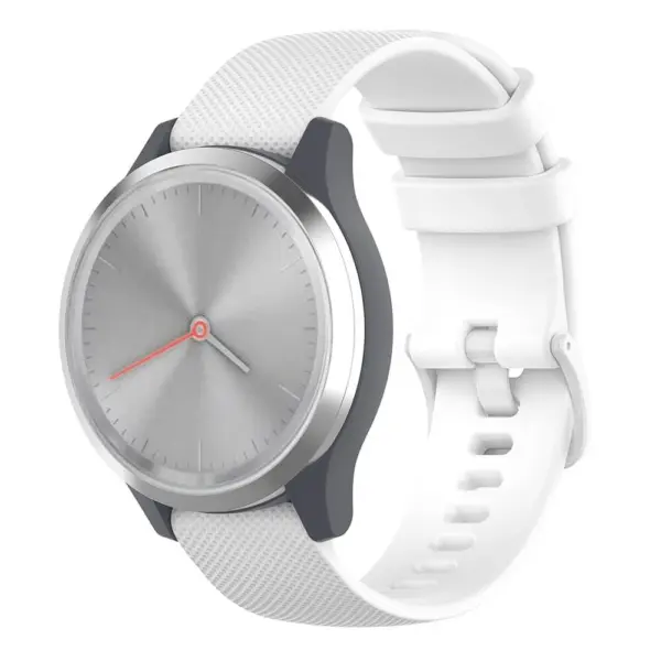 G.r42.22 Main White StrapsCo Silicone Rubber Watch Band Strap For Garmin Vivomove 3S & Vivoactive 4S