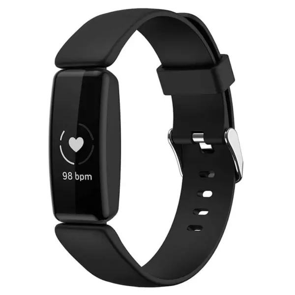 fb.r60.1 Main Black StrapsCo Smooth Soft Silicone Rubber Watch Band Strap for Fitbit Inspire 2