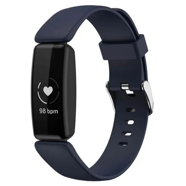 fb.r60.5 Main Navy Blue StrapsCo Smooth Soft Silicone Rubber Watch Band Strap for Fitbit Inspire 2