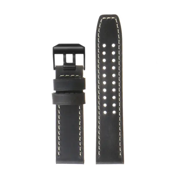 Lmx1.5.mb Vintage Leather Strap In Blue With Matte Black Buckle 3