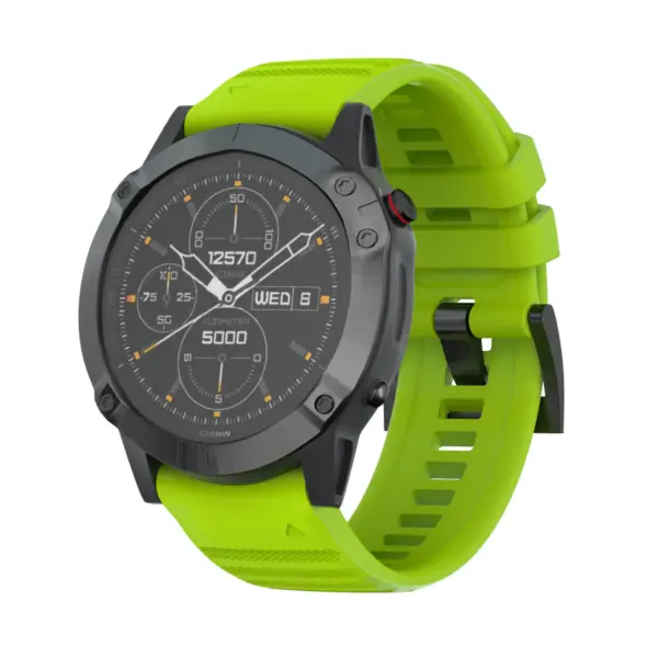 G.r46.11a Main Light Green StrapsCo QuickFit 26 Silicone Rubber Watch Band Strap For Garmin Fenix 6X