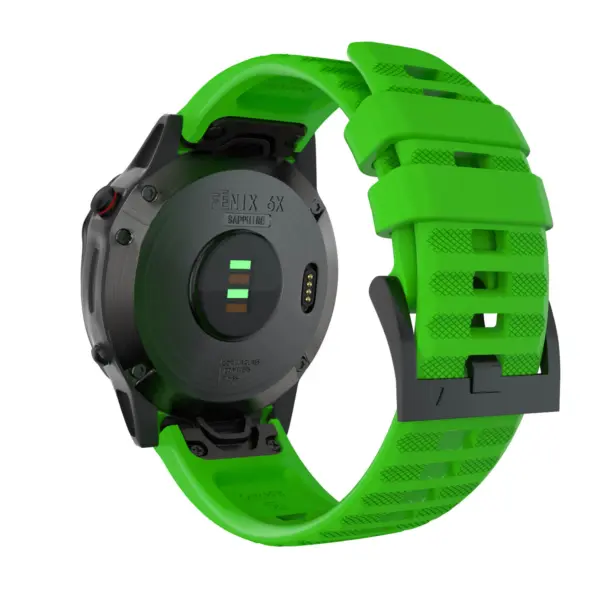 G.r46.11 Back Green StrapsCo QuickFit 26 Silicone Rubber Watch Band Strap For Garmin Fenix 6X