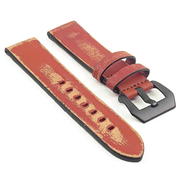 st13.3.mb Destroyed Thick Leather Strap in tan