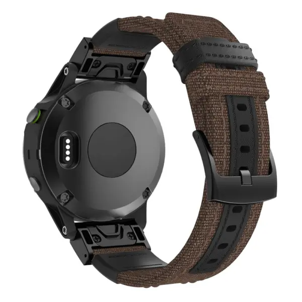 G.ny2.2 Back Brown StrapsCo QuickFit 22 Canvas Watch Band Strap For Garmin Fenix 5