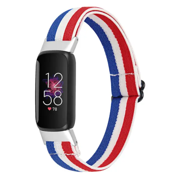 fb.ny40.5.22.6 Main France StrapsCo Patterned Nylon Strap for Fitbit Luxe