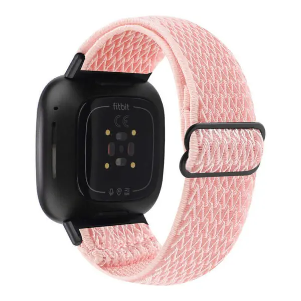 fb.ny41.13 Back Pink StrapsCo Nylon Strap for Fitbit Versa 3 Fitbit Sense Nylon Canvas
