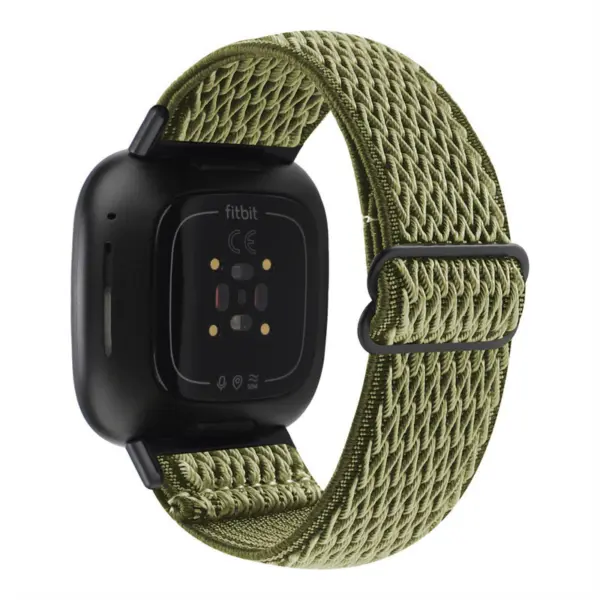 fb.ny41.11a Back Dark Green StrapsCo Nylon Strap for Fitbit Versa 3 Fitbit Sense Nylon Canvas copy
