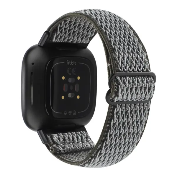 Fb.ny41.7 Back Gray StrapsCo Nylon Strap For Fitbit Versa 3 Fitbit Sense Nylon Canvas