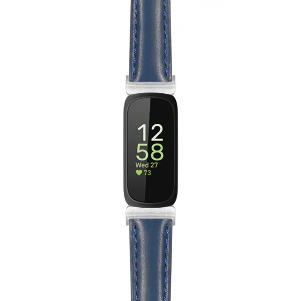 st19 Blue Main StrapsCo Everyday Leather Watch Band Strap For Fitbit Inspire 3