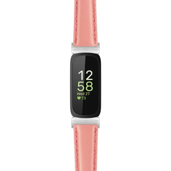 st19 Dark Pink Main StrapsCo Everyday Leather Watch Band Strap For Fitbit Inspire 3
