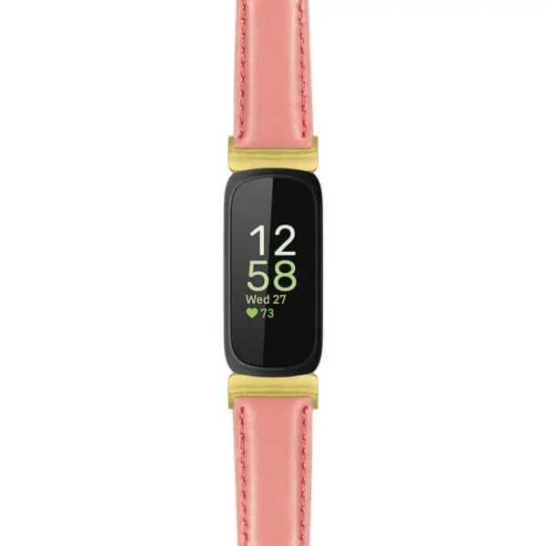 fb.in3.st19 Main Dark Pink StrapsCo Womens Smooth Leather Gold Adapter Watch Band Strap 14mm