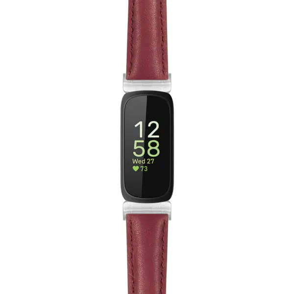 st19 Purple Main StrapsCo Everyday Leather Watch Band Strap For Fitbit Inspire 3
